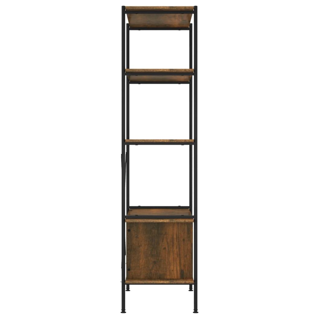 Scaffale con 5 ripiani e armadietto, 80 x 40 x 163 cm, in acciaio e legno, per soggiorno, ufficio, camera da letto, spazio per riporre oggetti in ordine