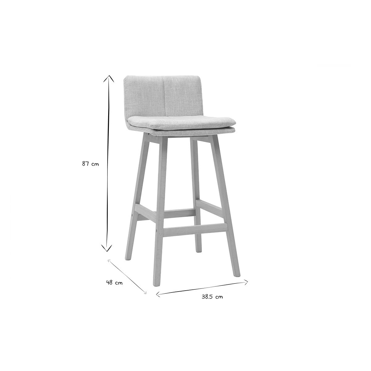 Tabourets De Bar Scandinaves Gris Foncé H65 Cm (lot De 2) NONIE