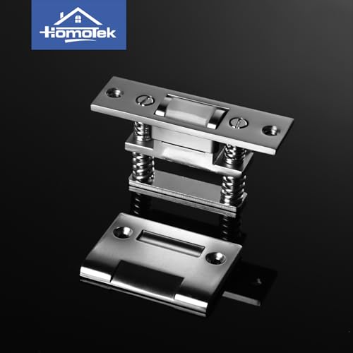 HOMOTEK 2 Pack Commercial Heavy Duty Door Roller Catch, Drive in Ball Catch with Strike Plate Solid Zinc Adjustable Silent Door Latch, Spring Tension Roller, Satin Nickle
