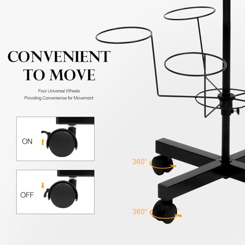 image for Josbuynls 7-Tier Rotating Hat Display Rack Stand, Metal Freestanding H