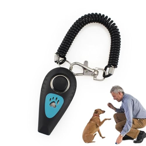 Mppchhn Hundeklicker Für Das Training,2 in 1 Welpentraining Clicker und Pfeife | Verhaltenshilfe mit Handgelenkband, Leise Rückrufpfeife für Hunde und Kleintiere