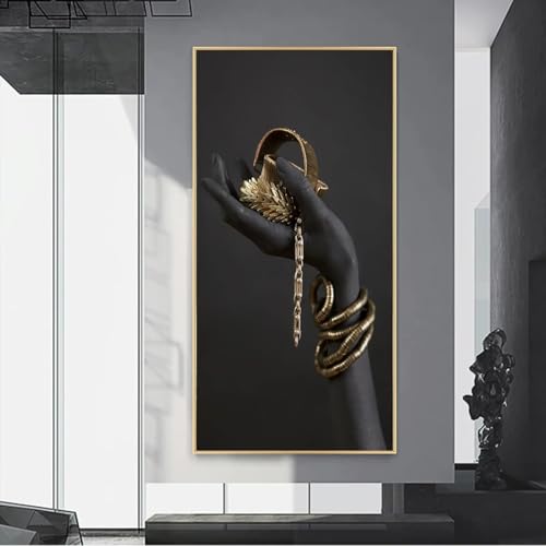 Toile d'art africain de mains noires pour sublimer la décoration de votre salon