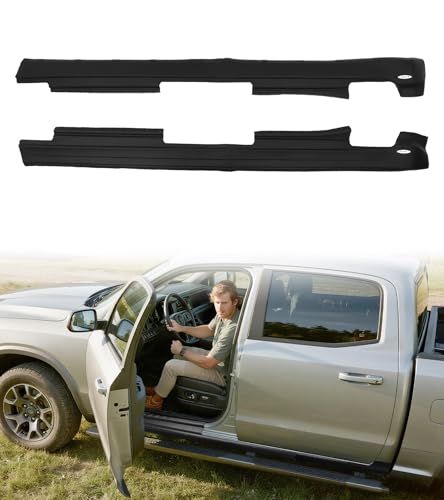 Autoholic Slip-on Rocker Panel Covers Integrated One-Piece Fit for 2009-2018 Dodge Ram 1500 & 2010-2018 Ram 2500/3500 Crew Cab Only, Flexible TPE, Seamless Look, No Drill