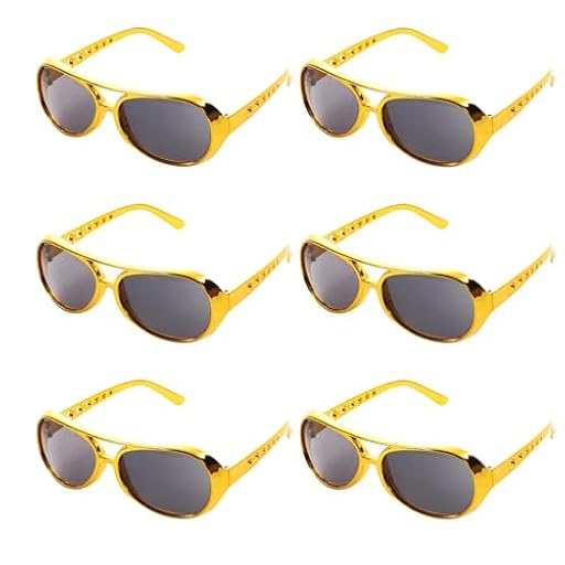 Lezevn 6 gafas doradas de Elvis estilo Rockstar dorado de los años 50, gafas hippie para cosplay, disfraz de Halloween, carnaval, fiesta temática | Ya disponible en tu tienda friki favorita! En mundofriki.es! Lezevn 6 gafas doradas de Elvis estilo Rockstar dorado de los años 50, gafas hippie para cosplay, disfraz de Halloween, carnaval, fiesta temática | Ya disponible en tu tienda friki favorita! En mundofriki.es!