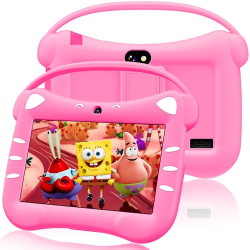 VESWWE Tablet para Niños 7 Pulgadas Android Tableta Infantil con WiFi Bluetooth Doble Cámara Control Parental 32GB ROM Tablet Niños con Estuche Protector (Magenta)