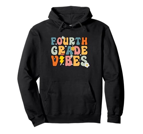 Camisa de cuarto grado Vibes 4th Retro Back to School para niños divertida Sudadera con Capucha