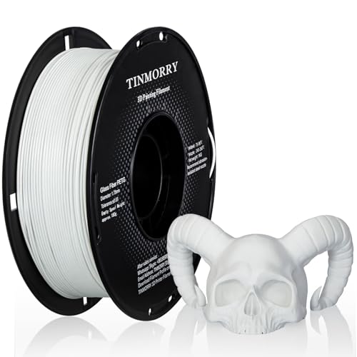 Glasfaser PETG Filament 1.75mm, hohe Schlagzähigkeit matt PETG-GF 3D Druck Filament, Haltbarkeit & Steifigkeit, perfekt kompatibel mit Bambu Lab FDM 3D Drucker, 1 KG 1 Spule, Frosted Weiß