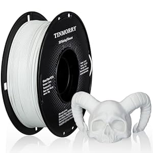 TINMORRY Glasfaserverstärktes PETG Filament 1.75mm, Hohe Schlagzähigkeit PETG GF 3D Druck Filament, Haltbarkeit & Steifigkeit, Passend für die meisten FDM 3D Drucker, 1 KG 1 Spule, Frosted Weiß