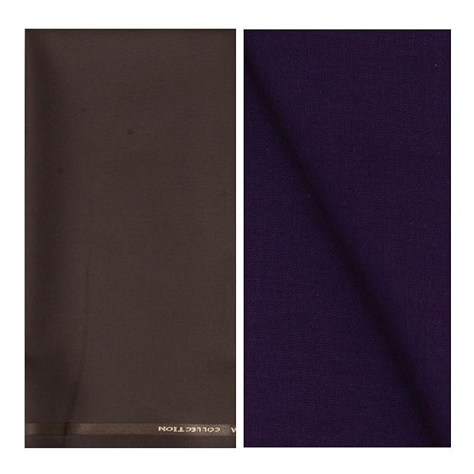 megisha Men's Premium Paint (PV) & Semi Lenan Cotton Unstitched Fabric (Brown -1.20 meter & Blue-2.25 Meter)-picture-13