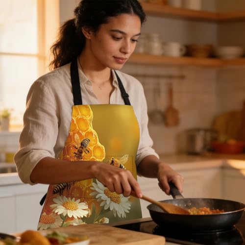 Image of Nuxovilar Decorative Kitchen Apron, 26.77x30.70 Inch Polyester Cooking Wearable Cover