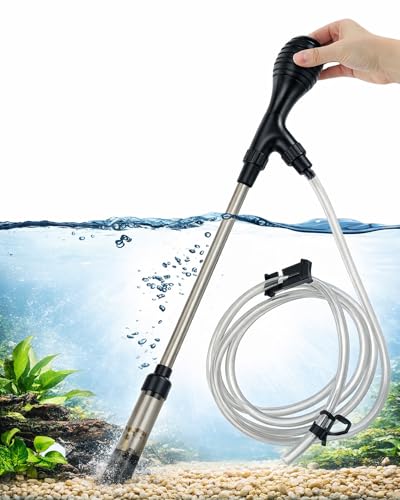TETSMG Mulmsauger Aquarium Aquarium Sauger mit Siphon für Wasserwechsel Mulmglocke Kiesreiniger Wasserwechsel mit 2 m Schlauch für Kies & Sand Reinigung Aquarium Reiniger Zubehör Reinigungsset