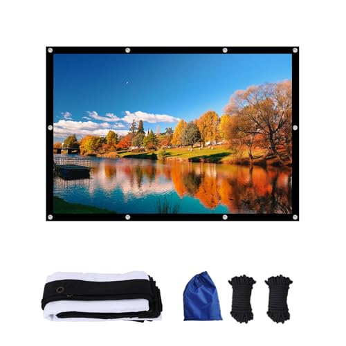 Pantalla de proyección plegable portátil, pantalla de proyección HD 16:9, formato de pantalla 4:3, con bolsa de almacenamiento, liviana y duradera, fácil de transportar para cine en casa y exteriores (72 pulgadas) miniatura 1