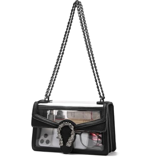 Image of MYHOZEE Crossbody Bags for Women - Snake Printed Clutch Purses Leather Chain Shoulder Bags Evening Handbags