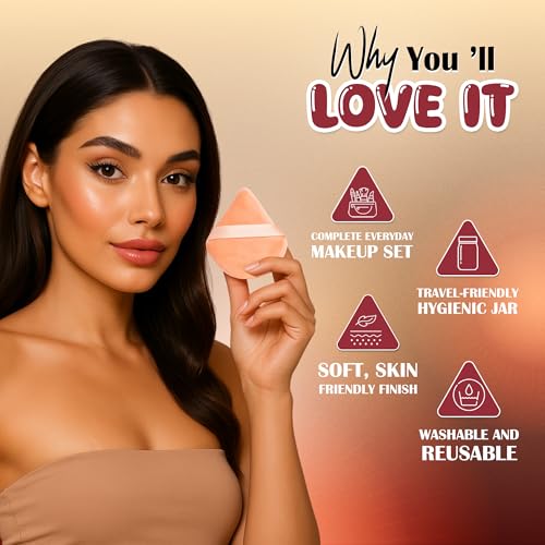Image of Fashion Colour Just Dab!! 12PCS Makeup Sponge Set | Beauty Blender, Powder Puff & Cushion Puff | Foundation, Concealer & Powder Applicators | Soft, Flexible & Reusable | All Skin Types (02)