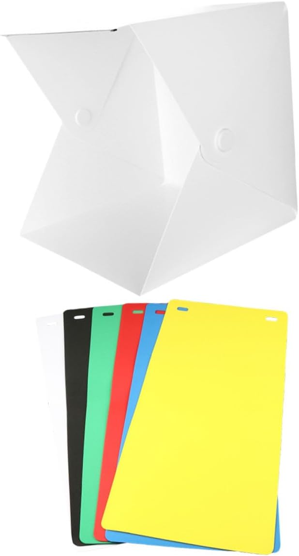 Kisangel Portable LED Photography Light Box Tent with Double Light Strips, 6 Color Backdrops, Mini Folding Photo Studio, 30cm Medium Size for Product and Jewelry Shooting