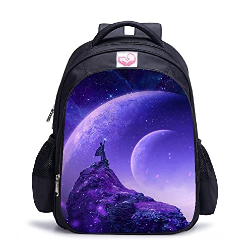 Sac à dos imprimé en 3D Voie lactée pour voyage et loisirs de 16 pouces