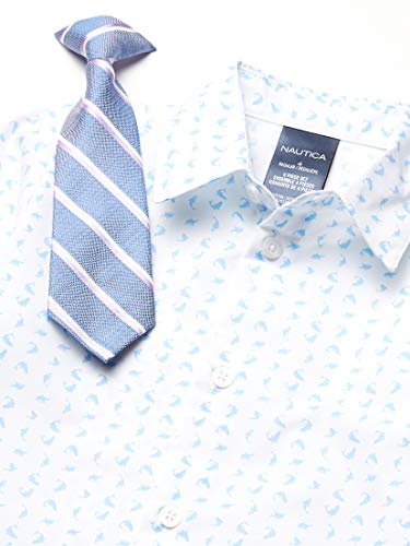 Image of Nautica Boys' 4-piece Formal Suit Set with Vest, Pants, Collared Dress Shirt, and Tie