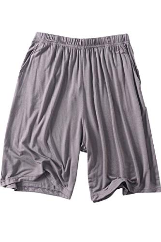 Men's Elastic Drawstring Waist Lightweight Modal Sleepwear Shorts Soft Comfortable Loose Fit Pajama Lounge Sleep Bottom Short Pants, Darkgrey, Large