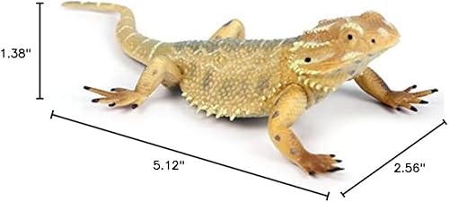 Miniatura 2 de Rich Boxer Figura de lagarto de 5 pulgadas, figura de dragón barbudo, modelo de reptil de lagarto de plástico, para decoración del jardín del hogar