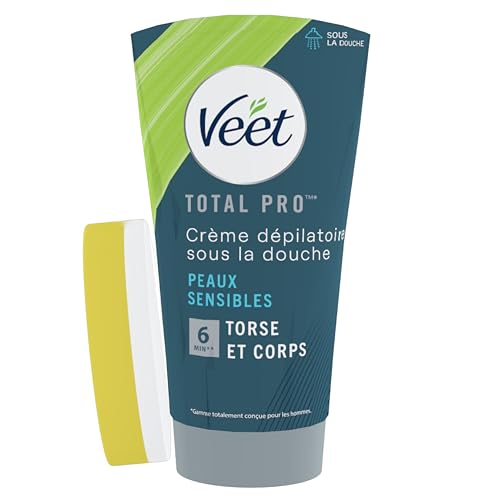 Veet Men - Crème Dépilatoire Homme Sous la Douche - Peaux Sensibles – 150ml