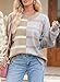 EVALESS Womens Fall Sweaters 2025 Fashion Trendy Striped Cable Knit Long Sleeve Color Blcok Loose Oversized Chunky Casual Pullover Outfits,Khaki Stripe Medium