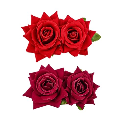 2 Pezzi Di Ago Per Capelli Rose, Stile Di Fiori Del Copricapo, Decorazioni Per Acconciature, Forcine Fresche E Dolci.