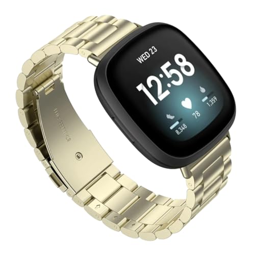Image of YODI Watch Band Compatible with Fitbit Versa 4 / Fit bit Versa 3 / Fitbit Sense /Sense 2 Band, Soft Replacement Silicone Wristband for Women Flexible Waterproof Sport Watch Strap for Men Large