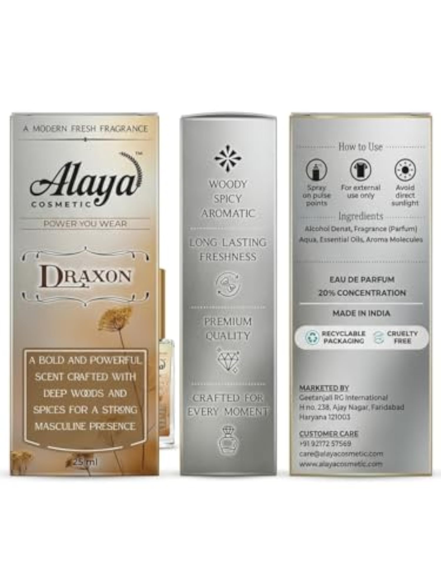 Alaya Cosmetic Draxon Eau De Parfum, 25ml