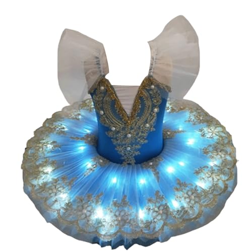 Robe de danse du lac des cygnes à LED bleu pour le gala de ballet