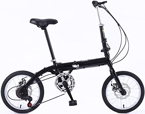 Bicicletas Plegables Bicicleta Plegable Delantera y Trasera Marco de Acero al Carbono 14/16 Pulgadas Velocidad Variable Bicicleta para Adultos - Bicicleta eléctrica Plegable Ligera para estu