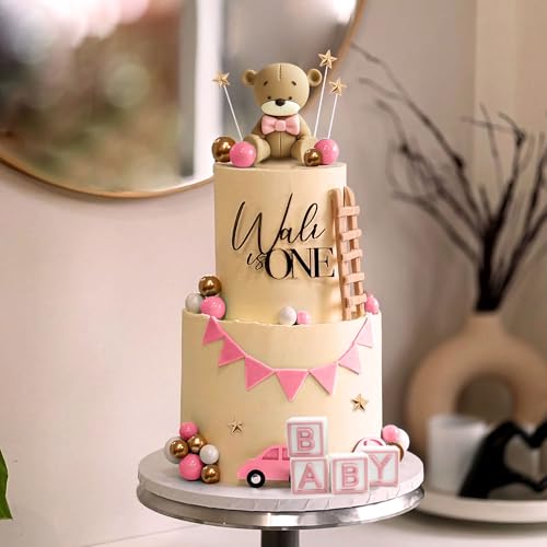 Pink Bear Cake Decoration Baby Bear Baby Shower Cake Topper Bear Cake Decor by BACH AND BOOZY - Used condition - Image 5