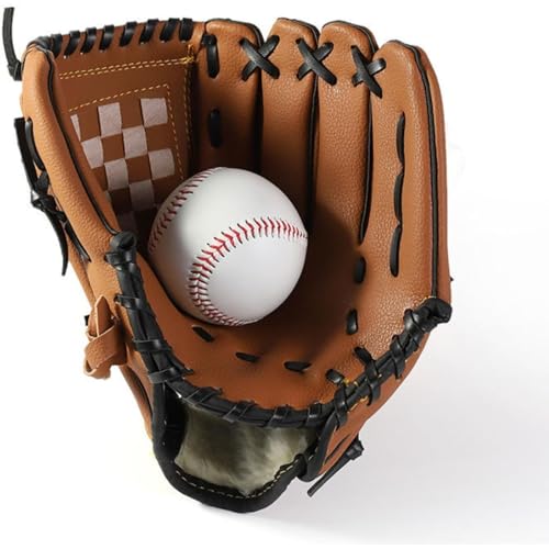 Kyvfy軟式野球グローブ ピッチャー款 子供・少年・成人用 衝撃吸収パッド内蔵 初心者キャッチボール対応? (ブラウン,9.5インチ(子供用))