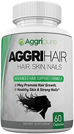 Aggrihair Hair Revitalizer Pure, Natural & Effective - Grow Hair Faster - Effective Pills Made in USA - Best Potency - Unmatched 28 Ingredients Count - Get Shinier Healthy Hair Fast & Naturally
