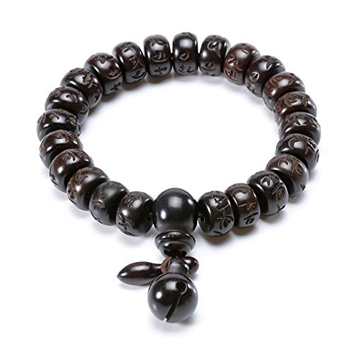 Image of Tibetan Buddhist Mala Buddha Bracelet Natural Wood Bead Bracelet Om Meditation Yoga Prayer Bracelets