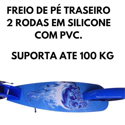 Patinete Juvenil Dobrável 2 Rodas, Suporta até 100kg, Cor Azul