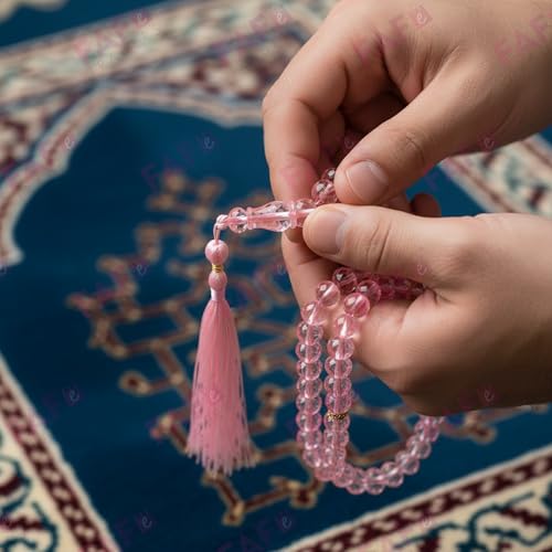 Image of FAF Crystal Tasbeeh Manual Counter - 99 Islamic Prayer Beads | Tasbih for Muslims, Dhikr /Misbahah /Zikr Beads | Crystal Tasbeeh Mala for Men & Women, Ramadan & Eid Islamic Gift (Pink)