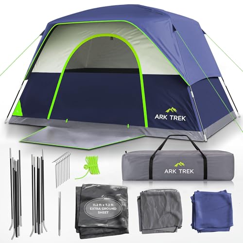 6 Person Tents for Camping-Robust Family Camping Tent Cabin with Ground Sheet, Rainfly Cover, Powerport-Comfy Large Quick, Waterproof Pop up Camping Tent for Picnics Fishing Hiking M2