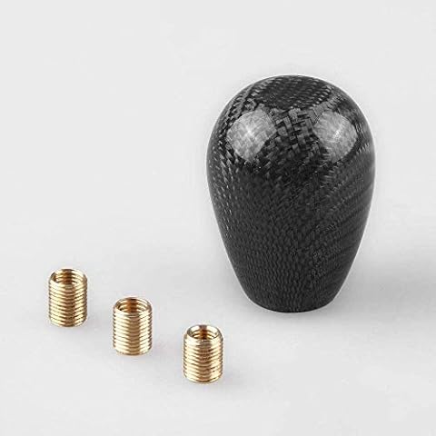 Plextone Universal Car Gear Universal Shift Knob Manual Gear Shifter Lever Oval Shape Carbon Fiber (Black) (B001) Cover