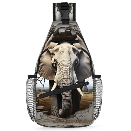 Bolso bandolera unisex con diseño de elefante animal miniatura 1