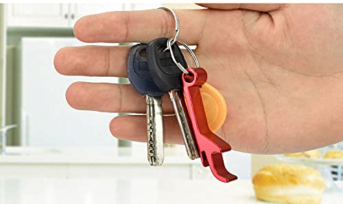 6Pcs Bottle Openers Key Chain Black Beerbottle Openers #TOP4
