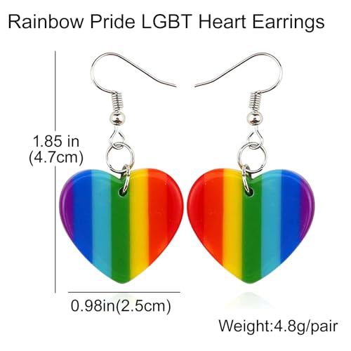 Rainbow Heart Pride Earrings For Women LGBTQ Earrings Colorful Acrylic Cute Heart And Star Lesbian Earrings Y2k Jewelry LGBT Pride3