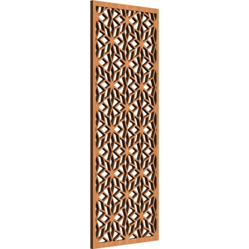 Image of 11 3 /8 inchW x 29 3 /8 inchH x 3 /8 inchT Lake Decorative Fretwork Wood Wall Panels, Cherry