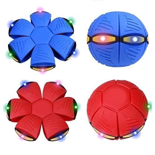 G MALL UFO Magic Ball Multi-Function Throw Disc Ball LED Light Toy for Kids Outdoor Blue Football Football (Multicolor)