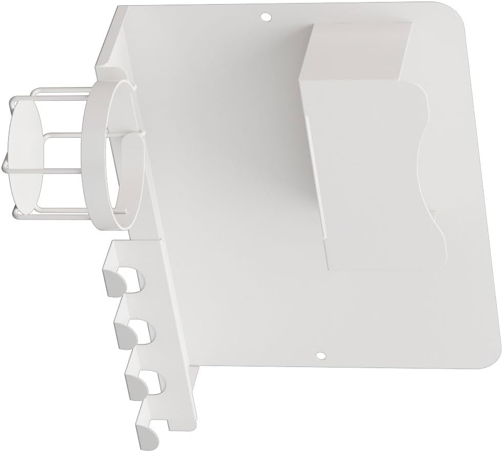 Overbed Tray with Fixed Cup Recess and Separate Remote Control Storage Pocket Modern Bedside Cup Holder Shelf