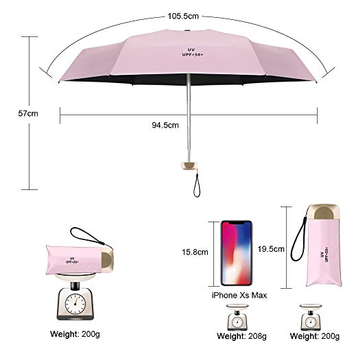 Regenschirm Vicloon Mini, kompakter Taschenschirm mit 6 Rippen