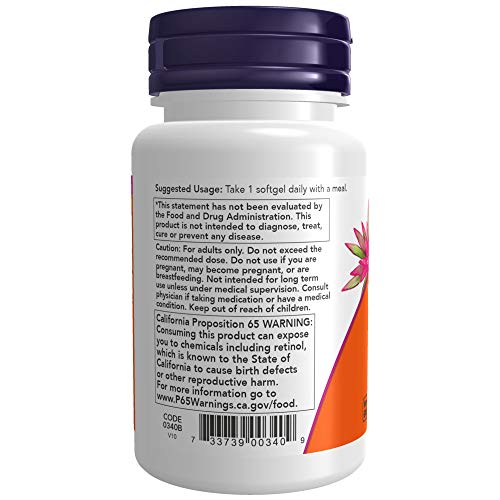 Now Supplements, Vitamin A (Fish Liver Oil) 25,000 Iu, Essential Nutrition, 100 Softgels #TOP2