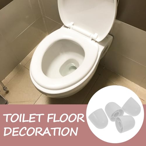 DEARMAMY 4 Stück Toiletten bolzenkappen Weiß Dekorative Abdeckkappen zur Verdeckung von Wc bodenschrauben Einfache Montage Schutz für Toilettenbefestigung Badezimmer Zubehör für Sauberes