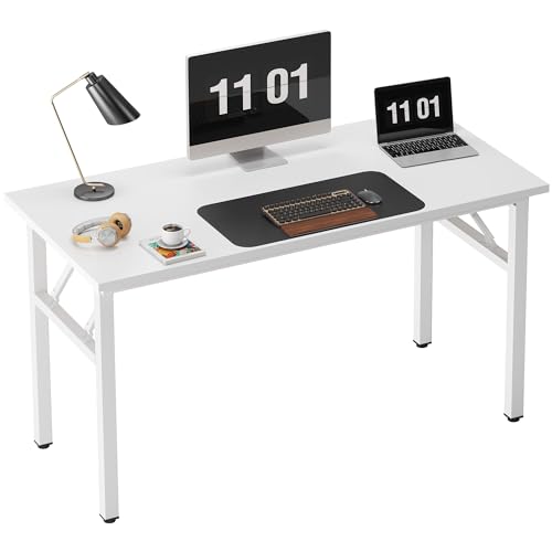 Image of Need 47 inches Computer Desk Office Desk Folding Table with BIFMA Certification Computer Table Workstation, White AC5DW-120
