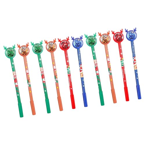 クリスマススパンコールゲルペン 速乾0.5mm 詰め替え可能インクペン 毎日の筆記用 オフィス/学用品/クリスマスペン用 10本