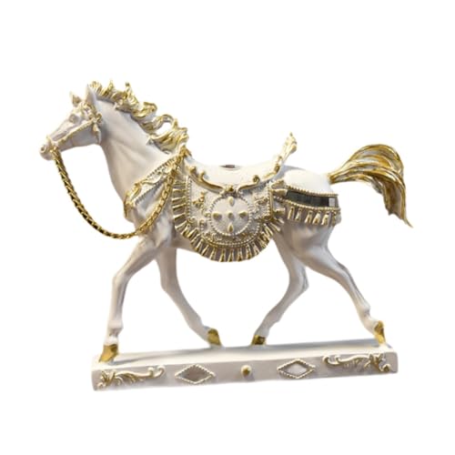 Figurine de cheval design en résine noire avec finitions soignées pour étagère